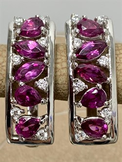 *Серьги Родолит арт. SM-E00742-X-W-lil-X-W-457 вес 5,32 г - фото 194299 *Серьги Родолит арт. SM-E00742-X-W-lil-X-W-457 вес 5,32 г - фото 194299