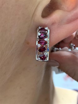 *Серьги Родолит арт. SM-E00742-X-W-lil-X-W-457 вес 5,32 г - фото 194302 *Серьги Родолит арт. SM-E00742-X-W-lil-X-W-457 вес 5,32 г - фото 194302