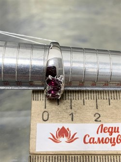*Кольцо р.16,5 Родолит арт. SM-R02909-X-W-lil-X-W-940 вес 3,18 г - фото 194332