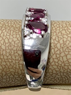 *Кольцо р.16,5 Родолит арт. SM-R02909-X-W-lil-X-W-940 вес 3,18 г - фото 194335