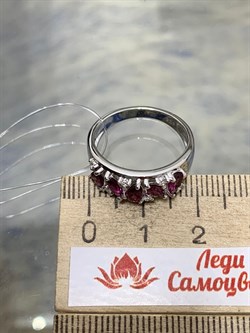 *Кольцо р.16,5 Родолит арт. SM-R02909-X-W-lil-X-W-940 вес 3,18 г - фото 194339