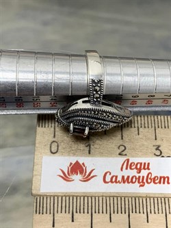 *Кольцо р.16,5 Марказит Гранат Пироп арт. HR601-857 (вес 7,07 г) - фото 194381