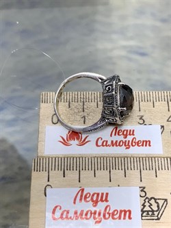 *Кольцо р.18 Марказит Корунд Коричневый Сапфир арт.M101226-425 вес 4,54 г - фото 194415