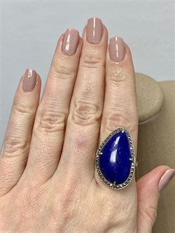 *Кольцо р.19 Микс Марказит Лазурит арт. M101429-409 вес 5,56 г - фото 194429 *Кольцо р.19 Микс Марказит Лазурит арт. M101429-409 вес 5,56 г - фото 194429