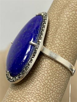 *Кольцо р.19 Микс Марказит Лазурит арт. M101429-409 вес 5,56 г - фото 194435 *Кольцо р.19 Микс Марказит Лазурит арт. M101429-409 вес 5,56 г - фото 194435