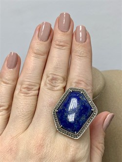 *Кольцо р.18 Микс Марказит Лазурит арт. M101836-287 вес 10,92 г - фото 194438 *Кольцо р.18 Микс Марказит Лазурит арт. M101836-287 вес 10,92 г - фото 194438