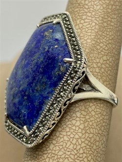 *Кольцо р.18 Микс Марказит Лазурит арт. M101836-287 вес 10,92 г - фото 194444 *Кольцо р.18 Микс Марказит Лазурит арт. M101836-287 вес 10,92 г - фото 194444