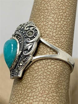 *Кольцо р.17 Микс Марказит Амазонит арт. К 1100-842 вес 4,29 г - фото 194452 *Кольцо р.17 Микс Марказит Амазонит арт. К 1100-842 вес 4,29 г - фото 194452