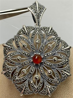 *Подвеска Микс Марказит Сердолик арт. HP612-671 вес 32,39 г - фото 194514 *Подвеска Микс Марказит Сердолик арт. HP612-671 вес 32,39 г - фото 194514