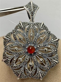*Подвеска Микс Марказит Сердолик арт. HP612-671 вес 32,39 г - фото 194515 *Подвеска Микс Марказит Сердолик арт. HP612-671 вес 32,39 г - фото 194515