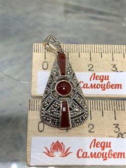 *Подвеска Микс Марказит Сердолик арт. П 496-469 (вес 5,82 г) - фото 194579 *Подвеска Микс Марказит Сердолик арт. П 496-469 (вес 5,82 г) - фото 194579