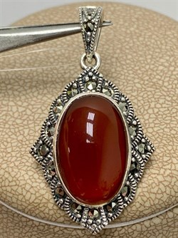 *Подвеска Микс Марказит Сердолик арт. П 313-544 (вес 4,67 г) - фото 194710