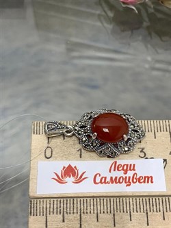 *Подвеска Микс Марказит Сердолик арт. П 391-568 (вес 5,3 г) - фото 194721 *Подвеска Микс Марказит Сердолик арт. П 391-568 (вес 5,3 г) - фото 194721