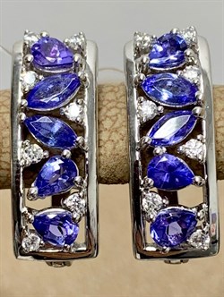 *Серьги Танзанит арт. SM-E00742-X-W-TN-X-W-640 (вес 5,43 г) - фото 194817 *Серьги Танзанит арт. SM-E00742-X-W-TN-X-W-640 (вес 5,43 г) - фото 194817