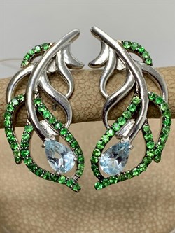 *Серьги Топаз Цаворит арт. SM-E00746-X-WB-SBT-X-Gg-316 (вес 7,21 г) - фото 194826 *Серьги Топаз Цаворит арт. SM-E00746-X-WB-SBT-X-Gg-316 (вес 7,21 г) - фото 194826