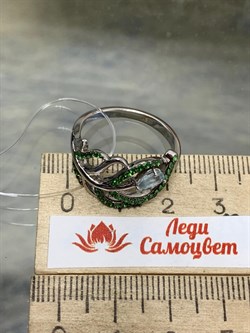 *Кольцо р.19 Топаз Цаворит арт. SM-R02912-X-WB-SBT-X-Gg-620, (вес 4,1 г) - фото 194857