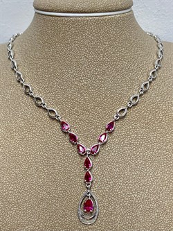 *Колье р.50 Рубин иск арт. 06-00026-07-115-01-07-984 Вес 13,73 г - фото 195321