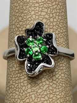 *Кольцо р.16,5 Цаворит арт. SM-R02911-X-WB-Gr-X-B-411 (вес 2,77 г) - фото 195972