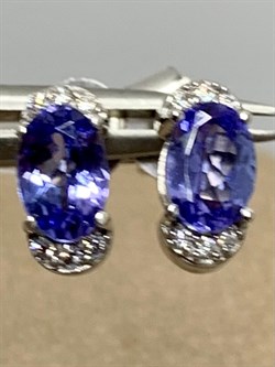 *Пусеты Танзанит арт. SM-E00679-X-W-TN-X-W-323 (вес 1,36 г) - фото 196572