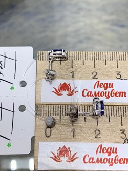 *Пусеты Танзанит арт. SM-E00679-X-W-TN-X-W-323 (вес 1,36 г) - фото 196577