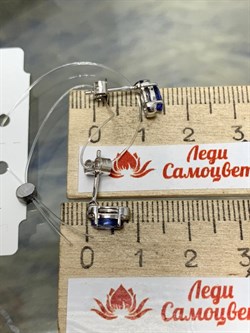 *Пусеты Танзанит арт. SM-E00679-X-W-TN-X-W-323 (вес 1,36 г) - фото 196578