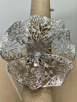 *Кольцо р.17 Цветок Белый Фианит арт. ANFIOREG-512 вес 9,73 г - фото 197287 *Кольцо р.17 Цветок Белый Фианит арт. ANFIOREG-512 вес 9,73 г - фото 197287