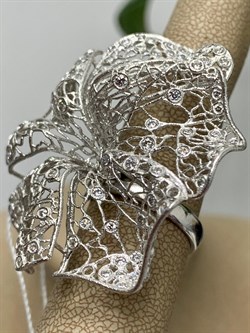 *Кольцо р.17 Цветок Белый Фианит арт. ANFIOREG-512 вес 9,73 г - фото 197289 *Кольцо р.17 Цветок Белый Фианит арт. ANFIOREG-512 вес 9,73 г - фото 197289