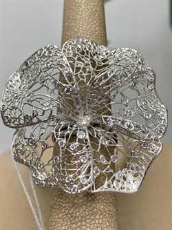 *Кольцо р.17 Цветок Белый Фианит арт. ANFIOREG-512 вес 9,73 г - фото 197291 *Кольцо р.17 Цветок Белый Фианит арт. ANFIOREG-512 вес 9,73 г - фото 197291