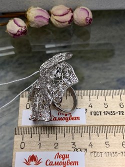 *Кольцо р.17 Цветок Белый Фианит арт. ANFIOREG-512 вес 9,73 г - фото 197294 *Кольцо р.17 Цветок Белый Фианит арт. ANFIOREG-512 вес 9,73 г - фото 197294