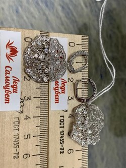 *Серьги  Белый Фианит арт. ORFIOREG-547 вес 5,97 г - фото 197305 *Серьги  Белый Фианит арт. ORFIOREG-547 вес 5,97 г - фото 197305