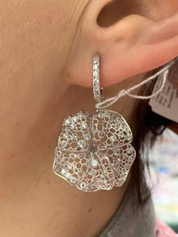 *Серьги  Белый Фианит арт. ORFIOREG-547 вес 5,97 г - фото 197308 *Серьги  Белый Фианит арт. ORFIOREG-547 вес 5,97 г - фото 197308