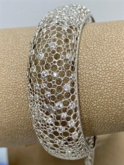 *Браслет р.18-20 Белый Фианит арт. BR1G-262 вес 8,65 г - фото 197318