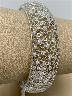 *Браслет р.18-20 Белый Фианит арт. BR1G-262 вес 8,65 г - фото 197319