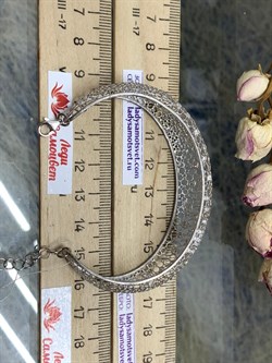 *Браслет р.18-20 Белый Фианит арт. BR1G-262 вес 8,65 г - фото 197324