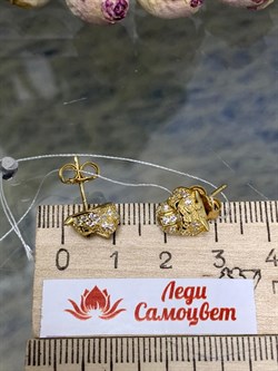 *Серьги Пусеты Тигры Фианит арт. OR09899-208 вес 3,03 г - фото 197360 *Серьги Пусеты Тигры Фианит арт. OR09899-208 вес 3,03 г - фото 197360