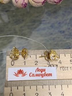 *Серьги Пусеты Тигры Фианит арт. OR09899-208 вес 3,03 г - фото 197361 *Серьги Пусеты Тигры Фианит арт. OR09899-208 вес 3,03 г - фото 197361