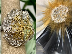 *Кольцо р.18 Цветок Белый Фианит арт. ANFIOPICG-BI-970 вес 5,83 г - фото 197372