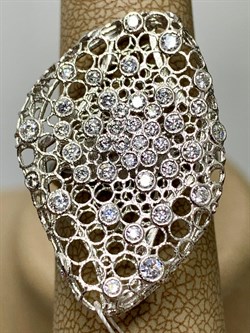 *Кольцо р.17 Белый Фианит арт. ANOVALEG-164 вес 4,81 г - фото 197416