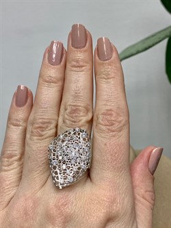 *Кольцо р.17 Белый Фианит арт. ANOVALEG-164 вес 4,81 г - фото 197418