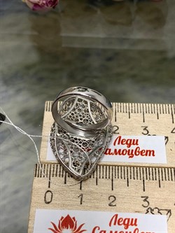 *Кольцо р.17 Белый Фианит арт. ANOVALEG-164 вес 4,81 г - фото 197420