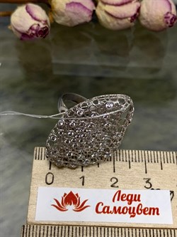 *Кольцо р.17 Белый Фианит арт. ANOVALEG-164 вес 4,81 г - фото 197421