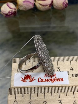 *Кольцо р.17 Белый Фианит арт. ANOVALEG-164 вес 4,81 г - фото 197422