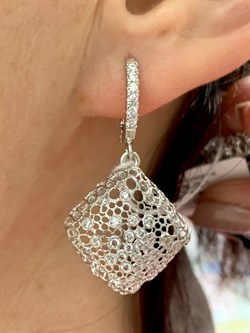 *Серьги Белый Фианит арт. ORQUADRG-468 вес 4,92 г - фото 197430 *Серьги Белый Фианит арт. ORQUADRG-468 вес 4,92 г - фото 197430