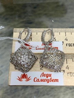 *Серьги Белый Фианит арт. ORQUADRG-468 вес 4,92 г - фото 197432 *Серьги Белый Фианит арт. ORQUADRG-468 вес 4,92 г - фото 197432