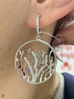 *Серьги Конго Белый Фианит арт. OR09964RH-337 вес 7,98 г - фото 197450 *Серьги Конго Белый Фианит арт. OR09964RH-337 вес 7,98 г - фото 197450