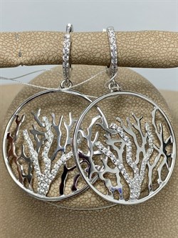 *Серьги Конго Белый Фианит арт. OR09964RH-337 вес 7,98 г - фото 197451 *Серьги Конго Белый Фианит арт. OR09964RH-337 вес 7,98 г - фото 197451