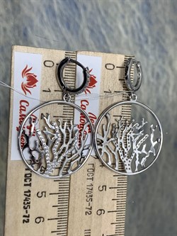 *Серьги Конго Белый Фианит арт. OR09964RH-337 вес 7,98 г - фото 197455 *Серьги Конго Белый Фианит арт. OR09964RH-337 вес 7,98 г - фото 197455