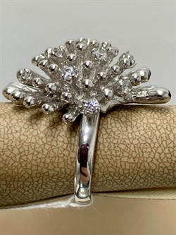 *Кольцо р.17,25 Белый Фианит арт. FANRIC2-348 вес 21,57 г - фото 197562