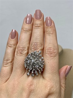 *Кольцо р.17,25 Белый Фианит арт. FANRIC2-348 вес 21,57 г - фото 197566