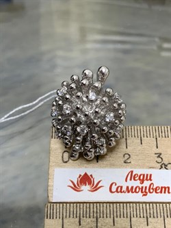 *Кольцо р.17,25 Белый Фианит арт. FANRIC2-348 вес 21,57 г - фото 197568